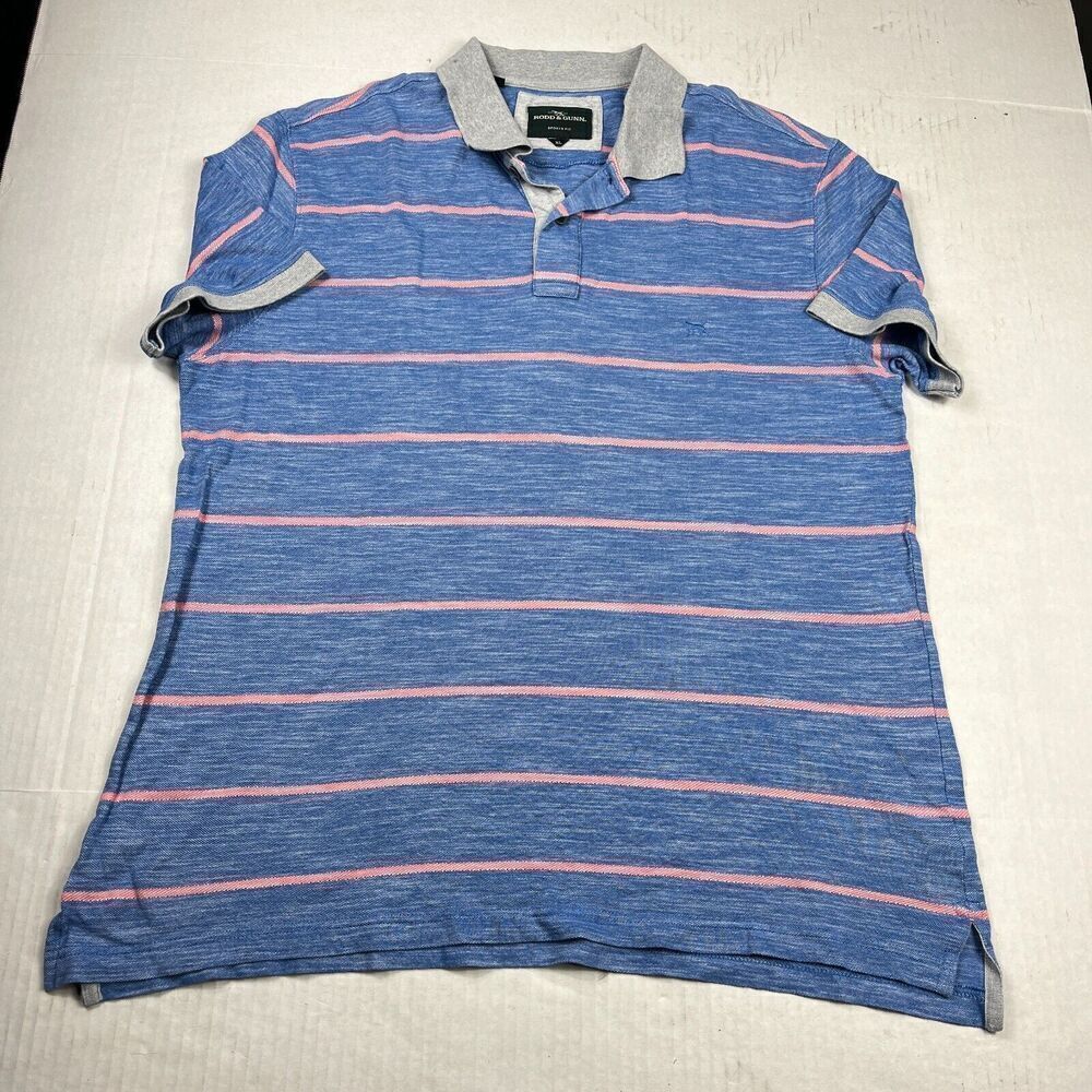 Rodd & Gunn Mens Sports Fit Cotton Polo Shirt Striped Short Sleeve Golf Top XL